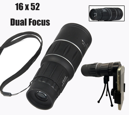 Dual Focus 16x52 Monocular Spotting Scope